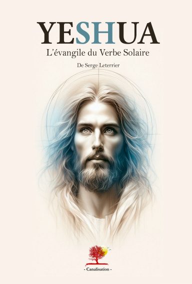 Yeshua _ L'évangile du Verbe Solaire Portrait d'un homme avec des cheveux longs, représentant Yeshua, sur fond clair.